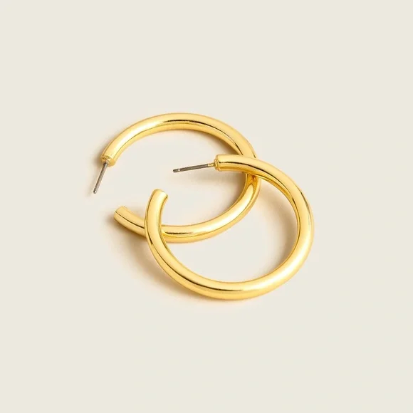 New JCREW Gold Hoop Earrings - Picture 1 of 3